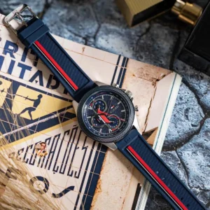 Tommy Hilfiger Clark Chronograph Blue Dial Black Leather Watch For Men 1792083