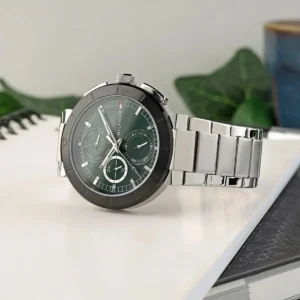 Tommy Hilfiger Lorenzo Multifunction Green Dial Steel Watch For Men 1792117