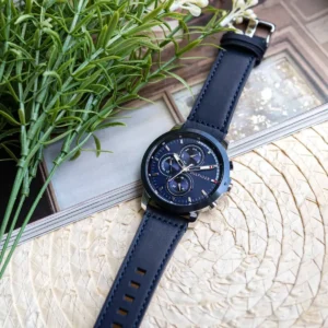 Tommy Hilfiger Jameson Multifunction Blue Dial Brown Leather Watch For Men 1792051