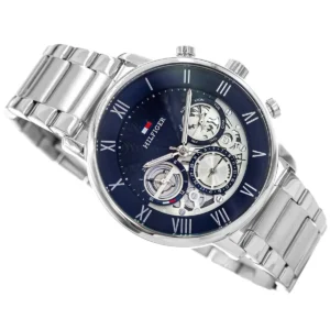 Tommy Hilfiger Legend Multifunction Blue Skeleton Dial Steel Watch For Men 1710569