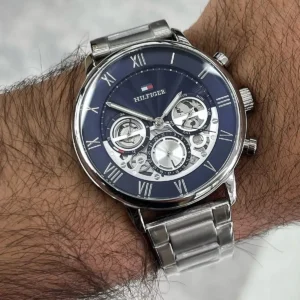 Tommy Hilfiger Legend Multifunction Blue Skeleton Dial Steel Watch For Men 1710569