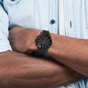 Tommy Hilfiger Mason Black Dial Black Steel Chronograph Watch For Men 1791935